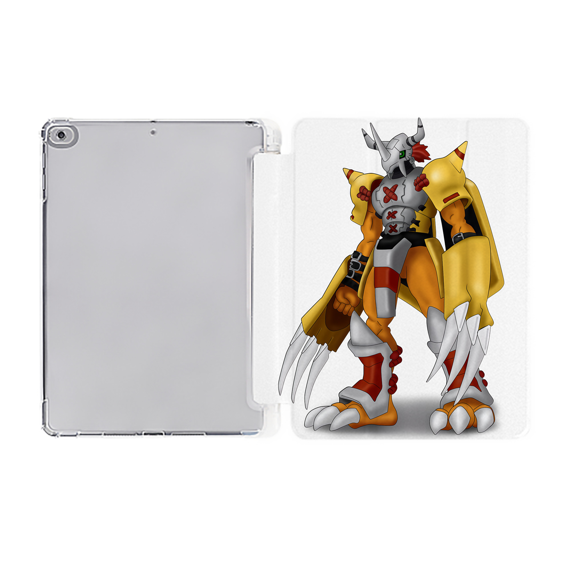 （画像用） Digimon デジタルモンスター/デジモン IPad ケース ペン収納付き 三つ折りスタンド PUレザー×シリコン 対応機種9.5/10.5/10.9インチ